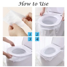 50 Pcs Disposable Plastic Toilet Seat Cover - image 3
