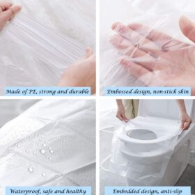 50 Pcs Disposable Plastic Toilet Seat Cover - image 4
