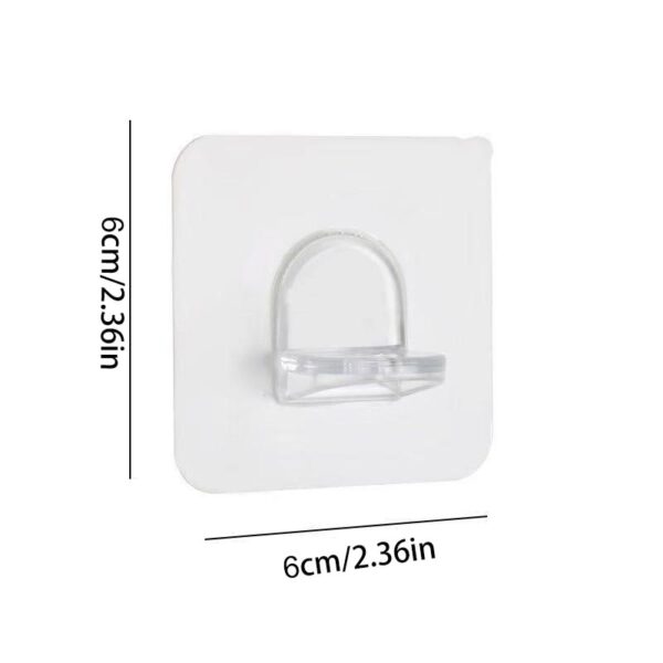 10Pcs 6x6cm Féin-thacaíocht Láidir Trédhearcach Pegs Greamacháin Closet Comh-Aireachta Ballaí Crochta Doras do Chistin 1