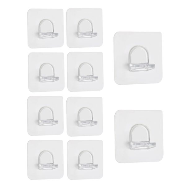 10Pcs 6x6cm Féin-thacaíocht Láidir Trédhearcach Pegs Greamacháin Closet Comh-Aireachta Ballaí Crochta Doras do Chistin 3