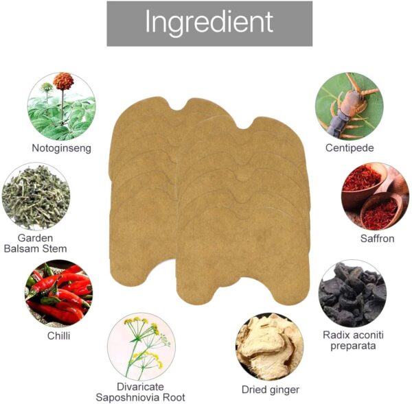 12 件裝膝蓋貼止痛貼消炎自熱貼防寒艾草提取物 5