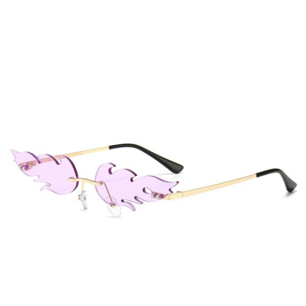 2020 Awọn gilaasi Ina Unisex Ina Rimless Wave Awọn gilaasi Sun UV UV 400 Eyewear Igbadun Trending Didan Awọn gilaasi Dudu 10.jpg 640x640 10