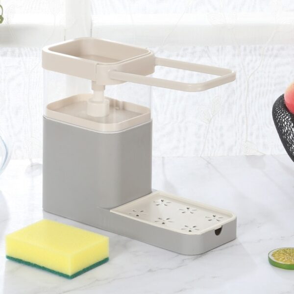 3 in 1 Multifunctional Manual Press Soap Box Shelf Soap Dispenser Kitchen Towel Rack Bathroom Cleaning 2.jpg 640x640 2