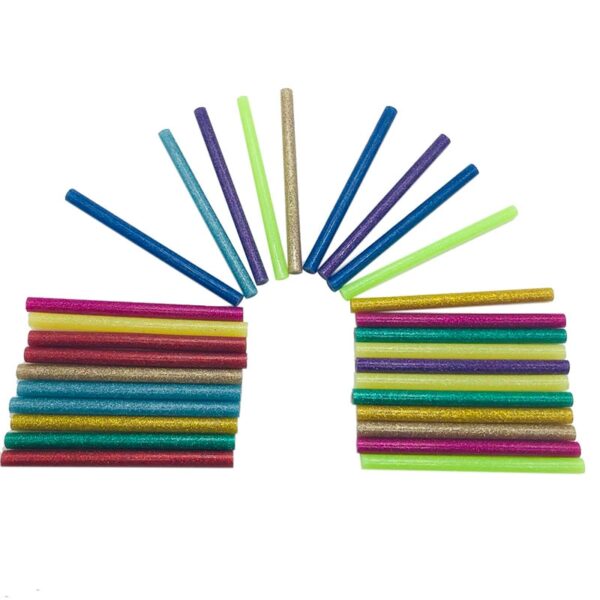 30Pcs set Colored Hot Melt Glue Sticks 7mm Adhesive Assorted Glitter Glue Sticks Professional For Electric 5
