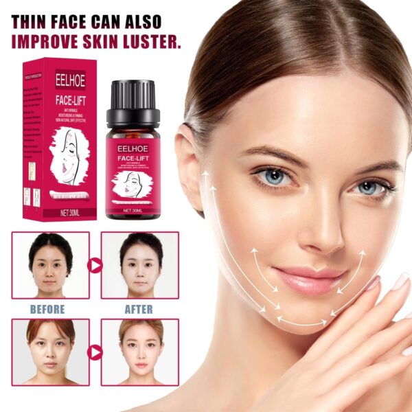 30ml V Shaped Face Slimming Oil Enzyme Face Lift Essential Oil Removing Double Chin Burning Fat 5