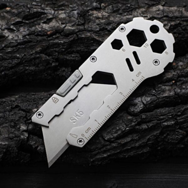 BK Stainless Steel EDC Folding Utility Kniv Tapet Kniv Multifunksjon Papir Cutter Courier Knife Outdoor 1