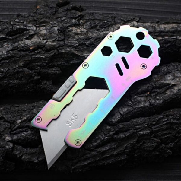 BK Stainless Steel EDC Folding Utility Knife Wallpaper Knife Multi function Paper Cutter Courier ပြင်ပဓား 2