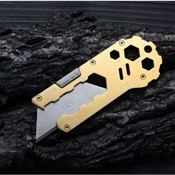 BK Stainless Steel EDC Folding Utility Knife Wallpaper Knife Multi function Paper Cutter Courier ပြင်ပဓား 3