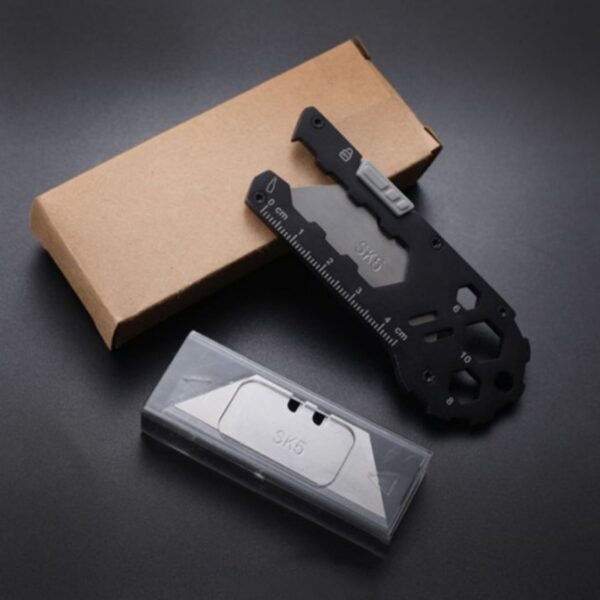 BK Stainless Steel EDC Folding Utility Knife Wallpaper Knife Multi function Paper Cutter Courier ပြင်ပဓား 5