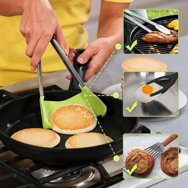 Fashion 2 in 1 Kitchen Spatula And Tongs Smart Clip Siamese Food Clip Multifunctional Silicone Clip 2