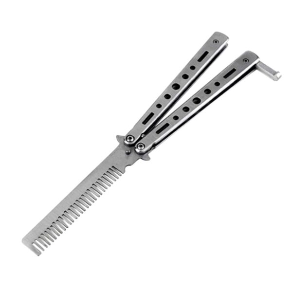 Sklopivi češalj za vježbanje od nehrđajućeg čelika Leptir nož Češalj Brada brkovi Četka Salon Frizerski alat za oblikovanje 1.jpg 640x640 1