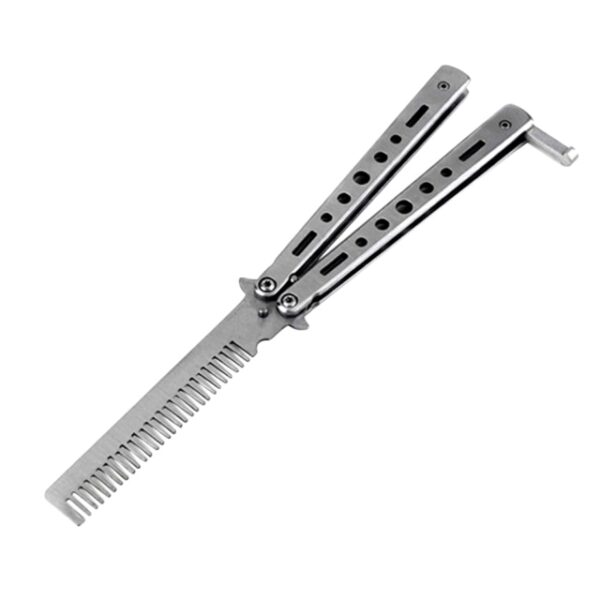 Foldable Comb Stainless Steel Practice Training Butterfly Knife Comb Beard Moustache Brushe Salon Hairdressing Styling Tool 1.jpg 640x640 1