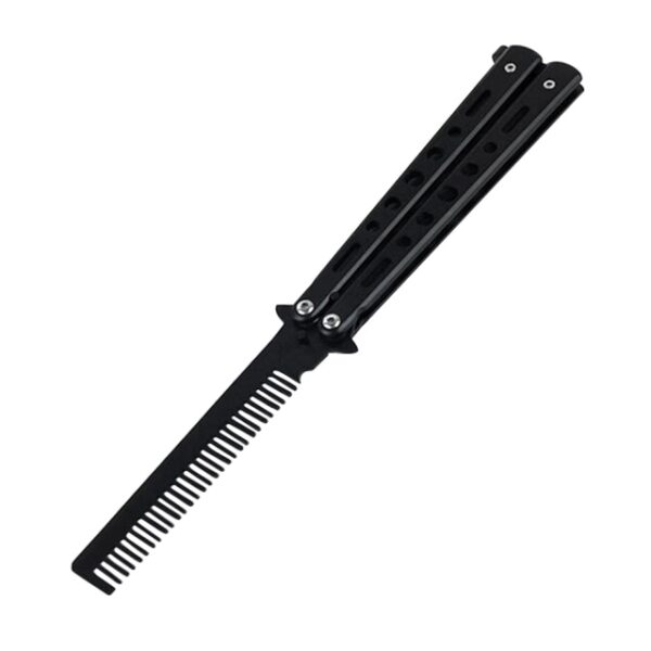 Foldable Comb Stainless Steel Practice Training Butterfly Knife Comb Beard Moustache Brushe Salon Hairdressing Styling Tool 2.jpg 640x640 2