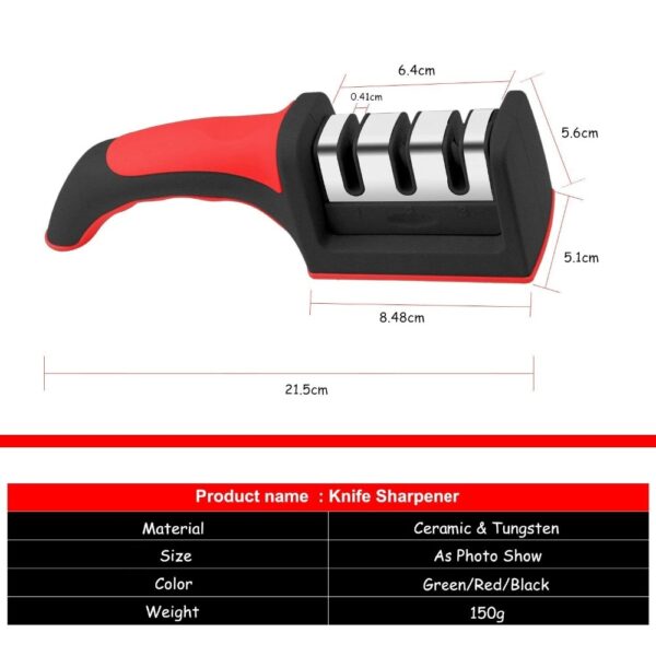 LMETJMA oštrilica za noževe u 3 faze s još 1 zamjenskim oštrilom ručni alat za oštrenje kuhinjskih noževa za 1