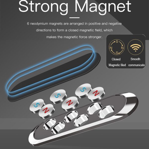 Magnetic Car Phone Holder For iPhone 12 11 Pro Max X R Samsung S20 Metal Magnet 3