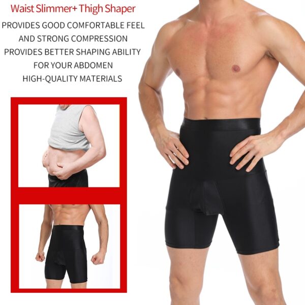 شلوارک فشرده سازی بدن ساز مردانه شلوار کمر Tummy Control لاغری مدل لباس مدل سازی Girdle Anti Chafing Boxer 1