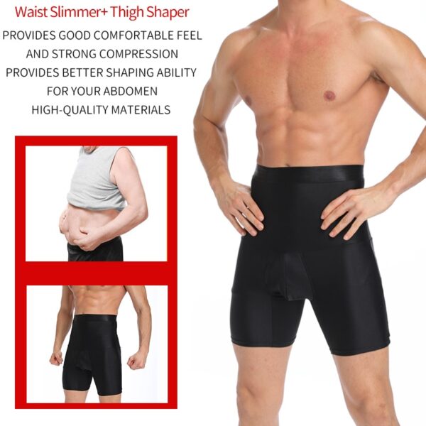 Gearrthóga Comhbhrúite Comhlacht Mens Comhlacht Traenálaí Waist Rialú Tummy Slimming Shapewear Modeling Girdle Anti Chafing Boxer 1