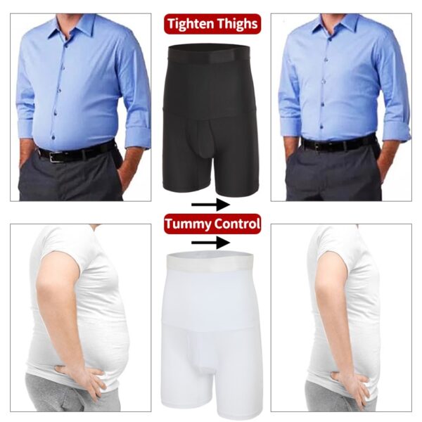 Mens Body Shaper Compression Shorts Waist Trainer Tummy Control Slimming Shapewear Modeling Girdle Anti Chafing Boxer 3