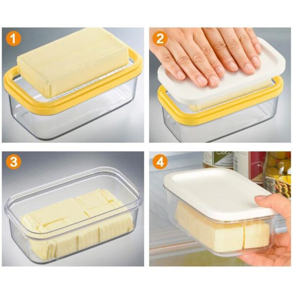 Plastic Butter Dish With Lid Butter Keeper Container Storage Cutter Slicer Great for Kitchen Storage Decor 2