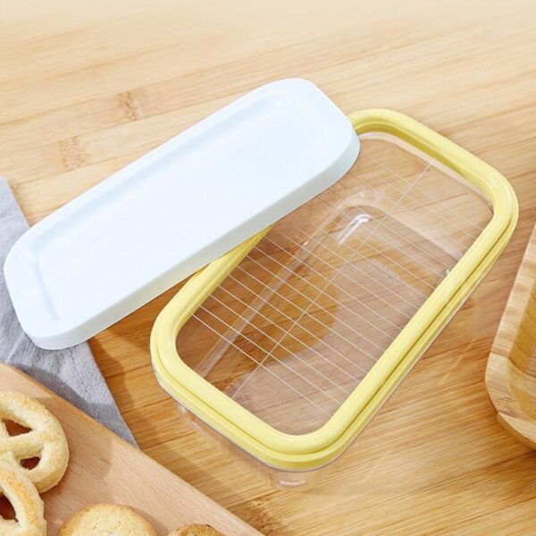 Plastic Butter Dish With Lid Butter Keeper Container Storage Cutter Slicer Great for Kitchen Storage Decor 4