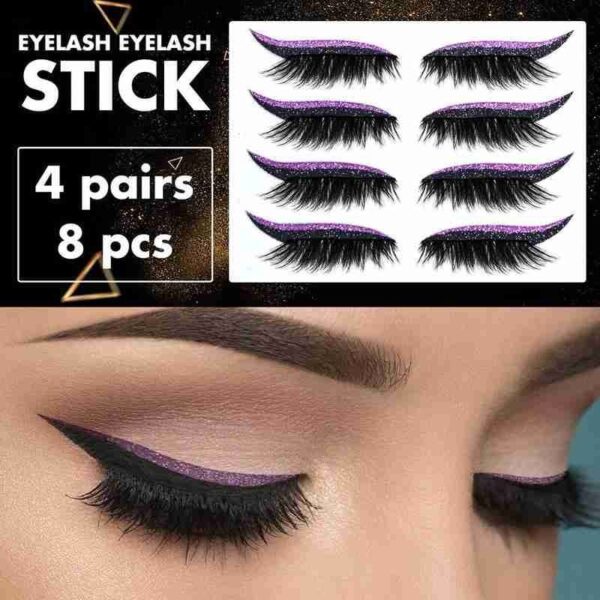 Eyeliner agus Fabhraí Ath-inúsáidte Súile Faisin Makeup Greamán Súile Greamán Sciath Aghaidh Súile Makeup BlingBling 14