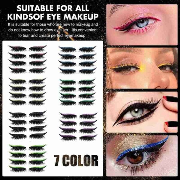 Eyeliner agus Fabhraí Ath-inúsáidte Súile Faisin Makeup Greamán Súile Greamán Sciath Aghaidh Súile Makeup BlingBling 15