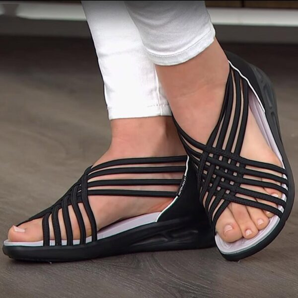 Summer Women Sandals New Mixed Color Casual Wedges Ladies Shoes Peep Toe Slip On Fashion Comfort 2