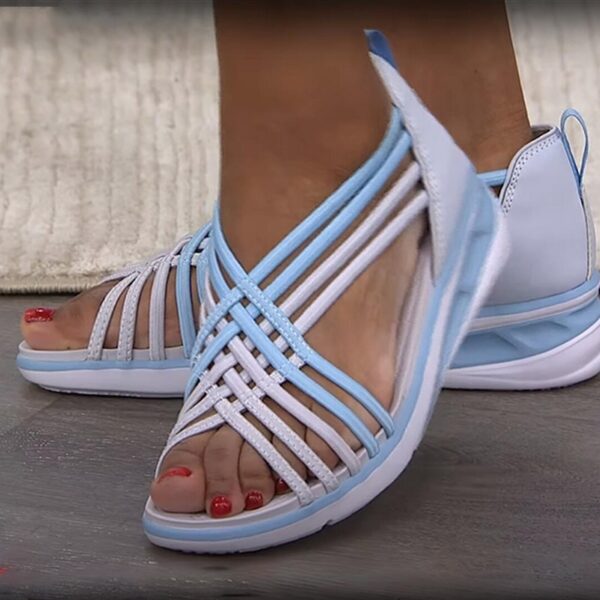 Summer Women Sandals New Mixed Color Casual Wedges Ladies Shoes Peep Toe Slip On Fashion Comfort 3