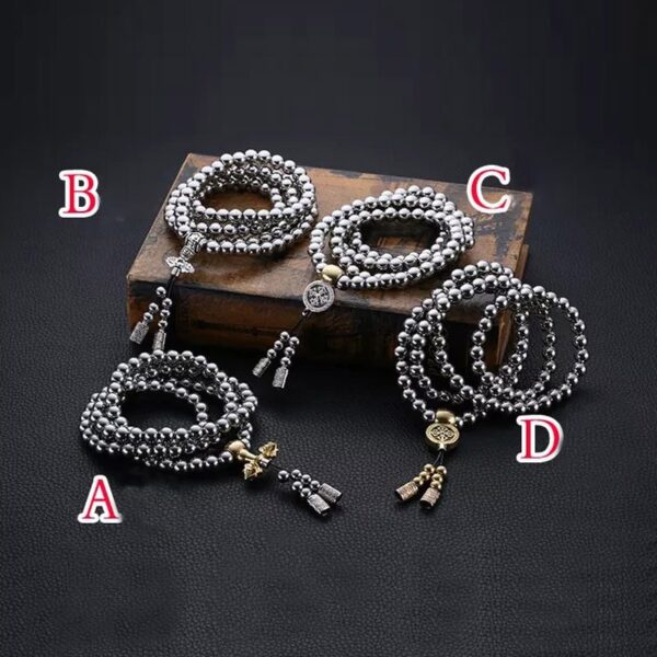 Tactical 10MM Steel Chain Buddha Beads Self Defense Hand Bracelet Necklace EDC Outdoor Tools Self Protection 5