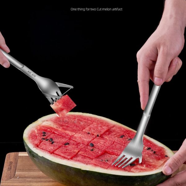 Watermelon Slicer Cut Melon Tool 304 Stainless Steel Meat Cutter Fruit Slicer Melon Fruit Cutting Fork