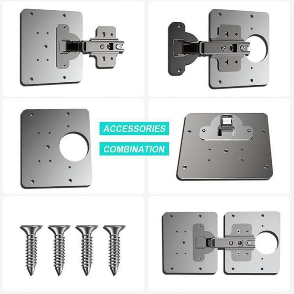 1 2 3 4PCS Hinge Plate Repair Plate for Cabinet Furniture Drawer Window igwe anaghị agba nchara efere ndozi 3