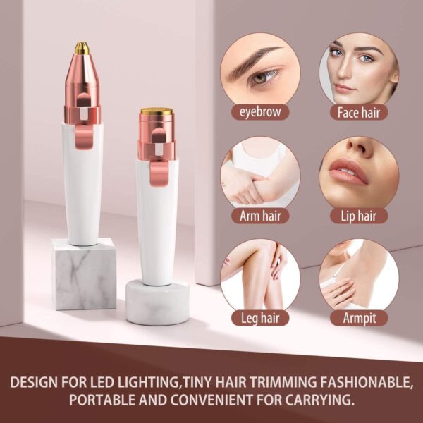 2 IN 1 Eyebrow Trimmer Women Facial Epilator Multifunction Waterproof Painless Hair Remover Ear Nose Hair 9