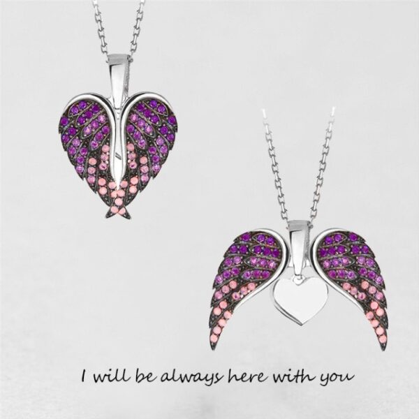 2021 New Angel Wings Necklace For Women Zircon Angle Wings Pendant Heart Necklaces For Lover Fashion 1.jpg 640x640 1