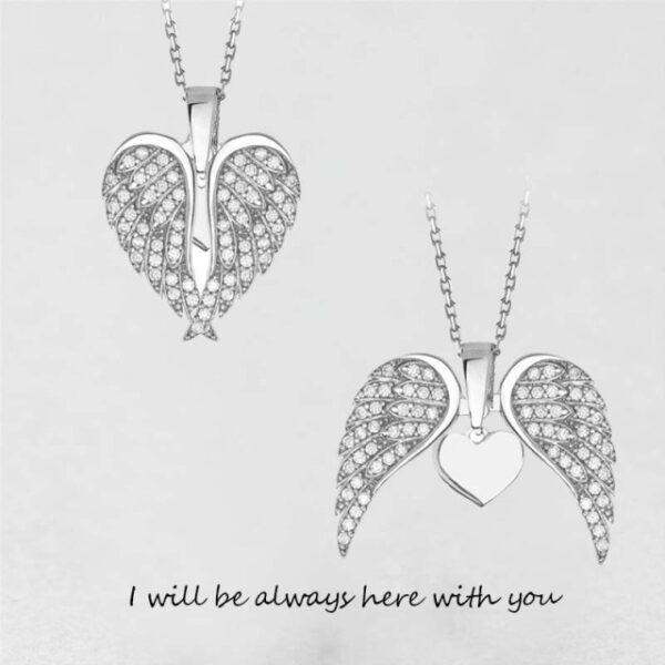 2021 New Angel Wings Necklace For Women Zircon Angle Wings Pendant Heart Necklaces For Lover Fashion 3.jpg 640x640 3