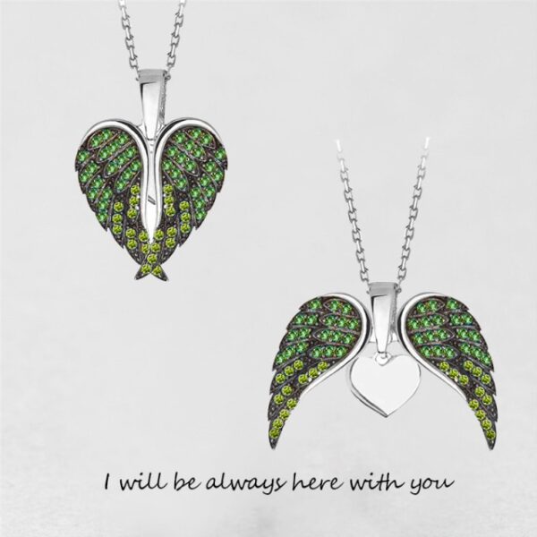2021 New Angel Wings Necklace For Women Zircon Angle Wings Pendant Heart Necklaces For Lover Fashion 4.jpg 640x640 4