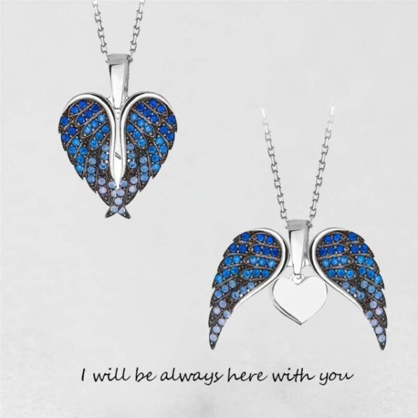 2021 New Angel Wings Necklace For Women Zircon Angle Wings Pendant Heart Necklaces For Lover