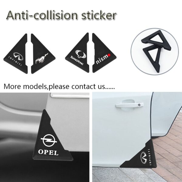 2pcs silicone car door corner cover anti collision stickers For Peugeot 308 408 508 RCZ 208