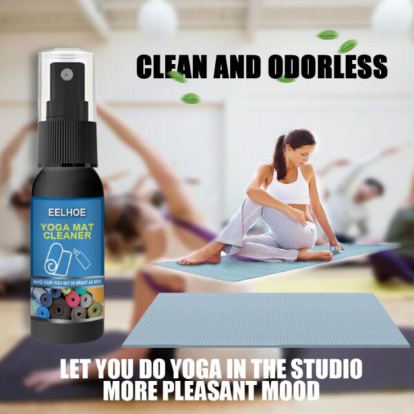 30ML Yoga Mat Cleaner လျှော်ဖွပ်ခြင်းမရှိသော သန့်စင်သော အနံ့ဆိုးနှင့် အစွန်းအထင်းများ Fitness Mat မရှိမဖြစ် သန့်စင်ဆေးမှုတ်မှုတ်ဆေး 2