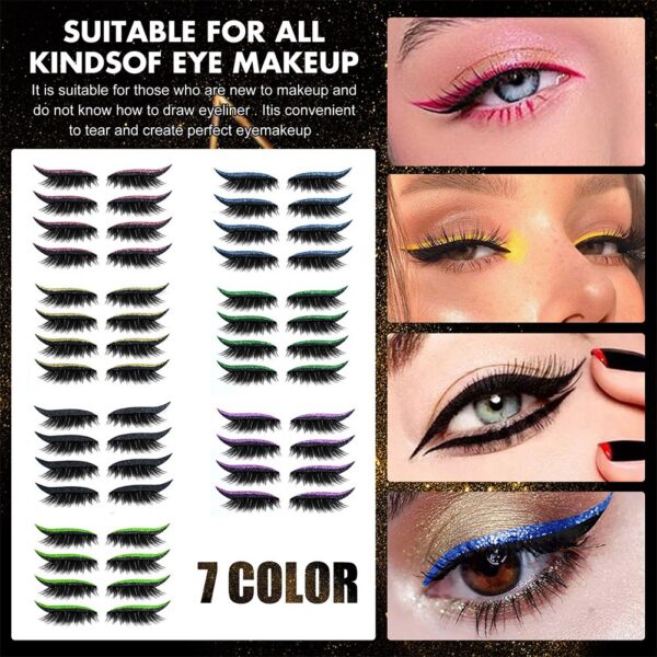 40pcs Eyelid Line Stick Reusable eyeliner stickers Cat Eye Makeup Double Eyelid Sticker Eyeliner Makeup Sticker 2