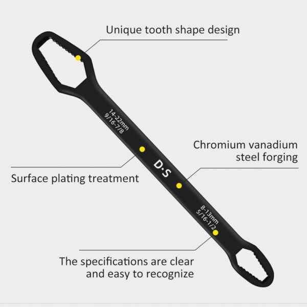 8 22mm Ceann dùbailte Universal Spanner Ratchet Wrench Key Set Cnàmhan Sgriubha Wrenches Càradh Ceann Dùbailte 5