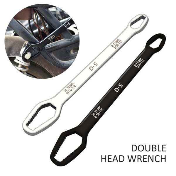 8 22mm Ganda Kepala Universal Spanner Ratchet rengkuh Set konci Kacang Screw Wrenches ngalereskeun Ganda dipingpin