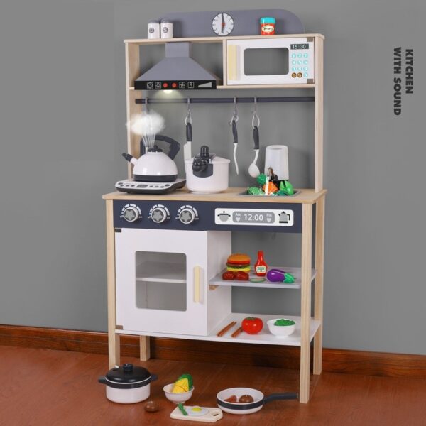 Boys And Girls Wooden Play House Kitchen Simulation Water Kitchen Utensils For Cooking Kindergarten Experience Hall