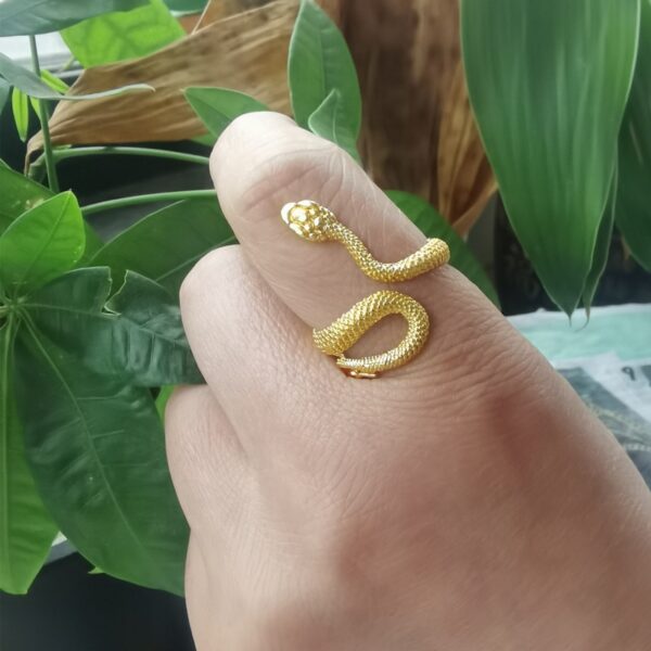 Jeftini punk zmijski prstenovi za muškarce i žene Preuveličani gotički otvor Podesivi prsten Vintage par prstenova Slytherin 1