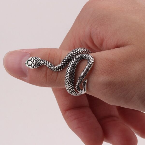 Cheap Punk Snake Rings for Men Women Exaggerated Gothic Opening Adjustable Ring Vintage Couple Rings Slytherin 2