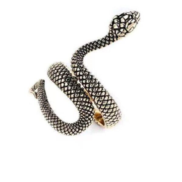 Jeftini punk zmijski prstenovi za muškarce i žene Preuveličani gotički otvor Podesivi prsten Vintage par prstenova Slytherin 3