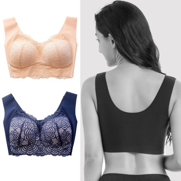 Female Push Up Bra Full Cup Sexy Lace Bra for Women Bralette Top Plus Size Wireless 2