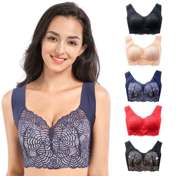 Female Push Up Bra Full Cup Sexy Lace Bra for Women Bralette Top Plus Size Wireless