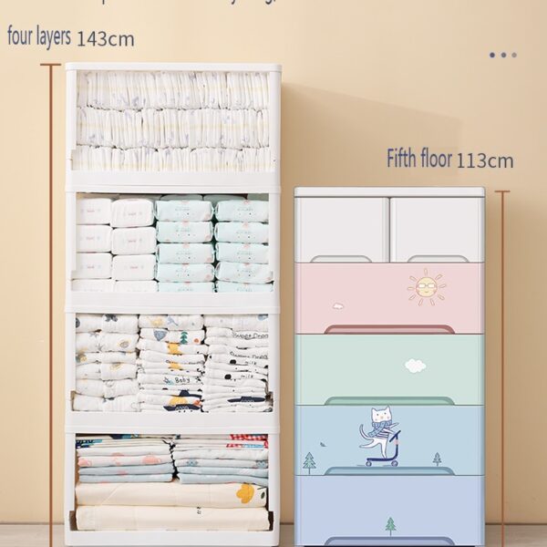 Home Furniture Shelving Storage Folding Drawer Type Open Sliding Wardrobe Simple Baby Wardrobe Separator Portable Bathroom 3