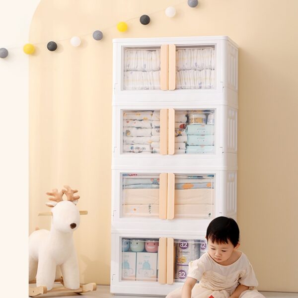 Home Furniture Shelving Storage Folding Drawer Type Open Sliding Wardrobe Simple Baby Wardrobe Separator Portable Bathroom 5