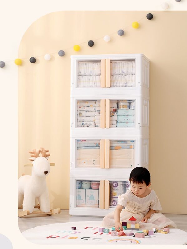 Home Furniture Shelving Storage Folding Drawer Type Open Sliding Wardrobe Simple Baby Wardrobe Separator Portable Bathroom 5